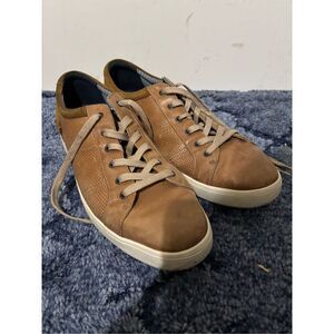 Rockport Men's Size 14 Brown Leather Fashion Sneakers Shoes Dress Lace Up